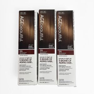 Zotos 5N Medium Brown Age Beautiful 2 oz Permanent Hair Color Bundle  3 for 15